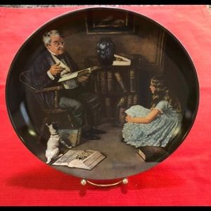 Vtg Norman Rockwell Lot; Plates, book, ornament,